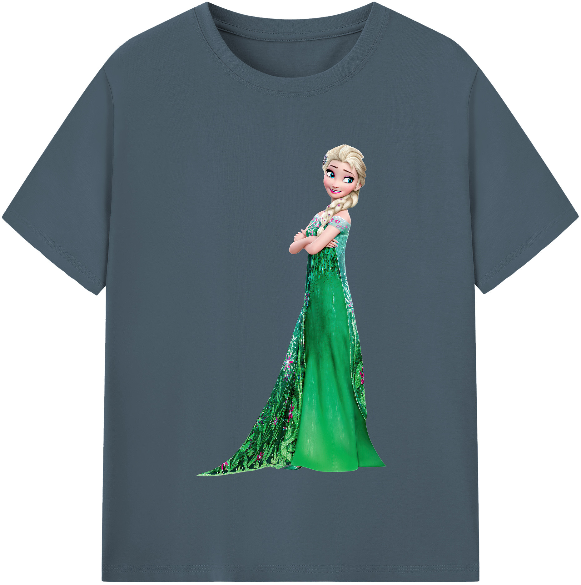 （画像用） アナと雪の女王 アンナ エルサ Frozen Anna Elsa 綿100％半袖Tシャツ（フロントプリント）
